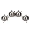 304 stainless steel four-flavor seasoning box, seasoning rack, household seasoning jar, monosodium glutamate and chicken essence jar, sanding, enlarged and thickened details Picture